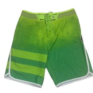 Hurley Men's Board Shorts Surf Grip Size 30 Green Swim Trunks Grn Color Swimming